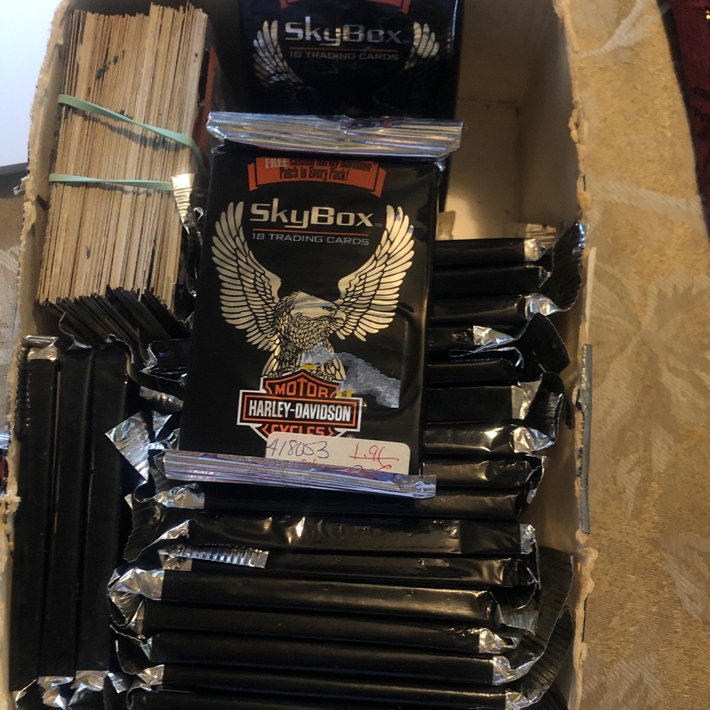 Harley trading cards 30 unopened packs & 50 loose approximately